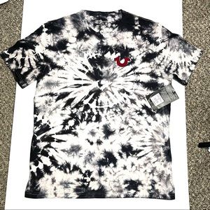 True Religion Men’s TyeDye Crew T Shirt Camo black White so L